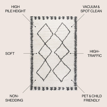 Calvia Moroccan Diamond Shag Area Rug